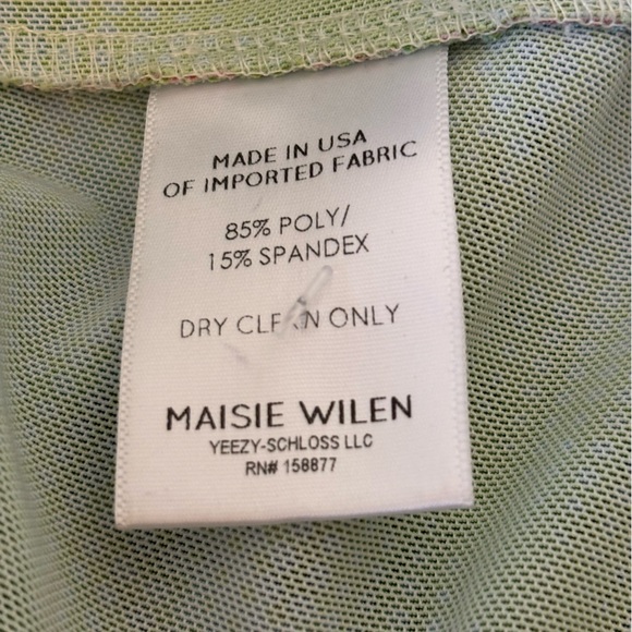 Maisie Wilen Printed Green Pink Stretch Mesh Mini Dress Size Small - Picture 5 of 8